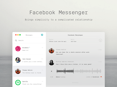 Facebook Messenger app chat el capitan embed facebook messages messaging messenger native soundcloud ui ux