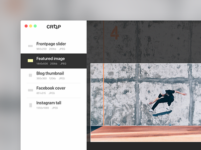 Crop app editing image mac minimal minimalistic os x photo templates tool ui ux