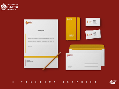 Batta Donut's stationery algerian designer algerian designs brand brand concept brand design brandidentity branding dz designer dz designs identitydesign logo design logo design branding logo folio logo inspiration stationery stationery design stationery mockup stationery set