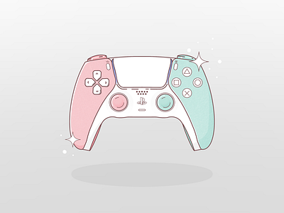 Ps5 controller pastel playstation procreate sparkles