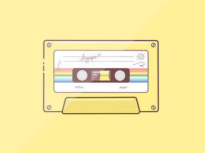 “Agape” summer cassette art design illustration procreate yellow