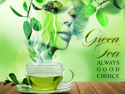 Green Tea adobe adobe cc art color design graphic graphic art graphic design graphicdesign green manipulation photoshop tea tea cup