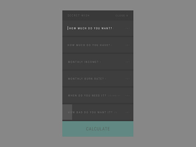 Daily UI 004 - Secret wish calculator 004 dailyui