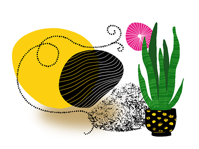 Abstract Design with plant artdirection branding design identity illustration minimal ui vector web yellow