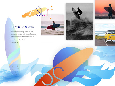 Surfing Design artdirection blue branding design identity illustration illustrator logo minimal typography ui vector web website