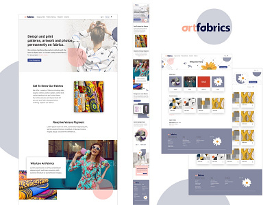 Art Fabrics Website artdirection branding design identity illustration logo minimal mobile typography ui ux vector web website