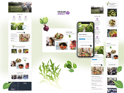 Redesign of Vegan Impact app artdirection brand branding clean design identity illustration illustrator ios minimal mobile typography ui ux vector web website