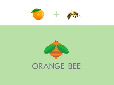 Orange Bee brandign design dribbble flat green green logo illustration inspiration logo logo type orange orange logo