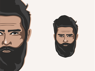 Face beard bearded man concept illustration inspiration logo vector