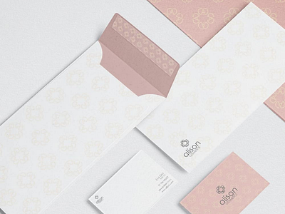 Alison Cosmetics branding clean cosmetics gold identity logo logodesign pattern pink vegan