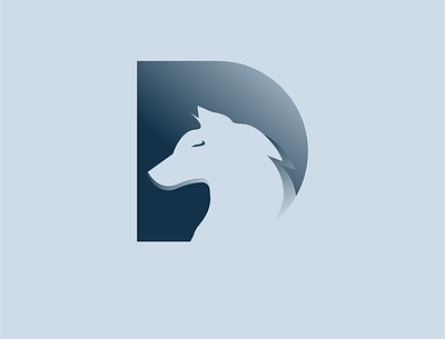 Wolf + D Logo branding concept design flat icon inspiration logo logo type minimal