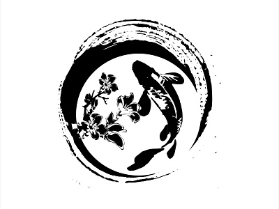 legendary  koi fish logo, luck, prosperity, and good fortunE
