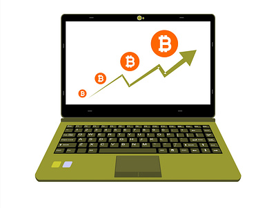 realistic laptop vector illustration display bitcoin assets business buy commerce computer connection customer design desktop device digital display e commerce electronic faucet flat icon internet laptop logo market