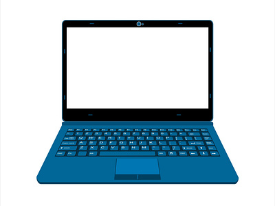 realistic laptop vector illustration in black and navy blue colo