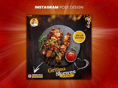 Restaurant instagram Social Media Post ad design advertising brand identity branding design flyer food graphic design illustration instagram logo mockup post design poster design restaurant social media social media post template ui vector