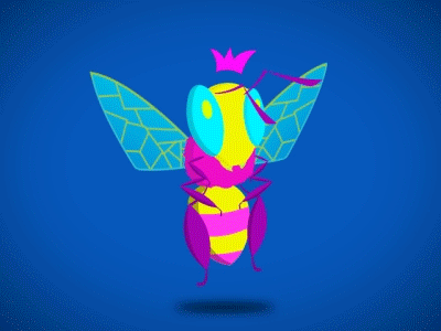 Queen Bee abeja after affects animación animation bee design ilustrator motion motiongraphic motiongraphics