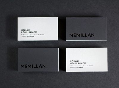 McMillan - Brand roll-out advertising agency b2b brand branding business cards creative minimalist