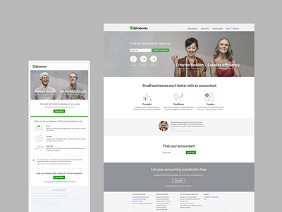 QuickBooks - Find an accountant, landing page + email series