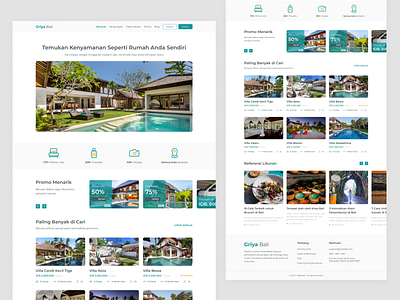 Griya Bali - Home Stay Landing Page app booking hotel design home stay landing page tour ui