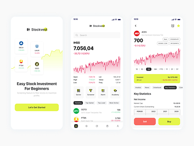 Stock App - Stockvest android. design ios mobile stock app ui ui kits uiux