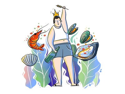 Seafood illustration procreate seafood