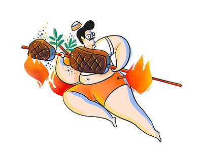 Barbecue barbecue illustration procreate