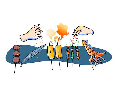 Barbecue barbecue illustration procreate