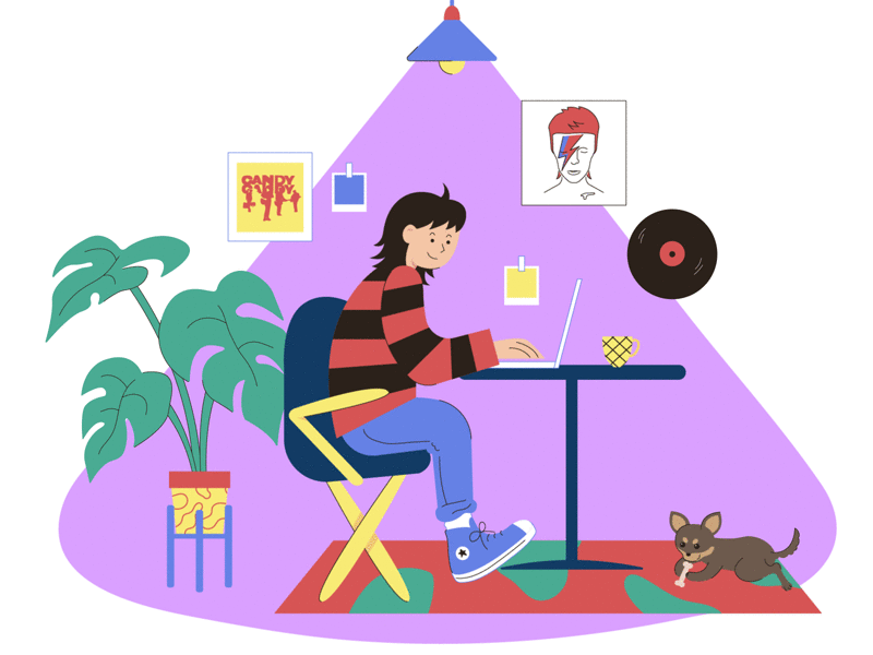 My ideal WFH setup animation design flat illustration illustrator ui vector website