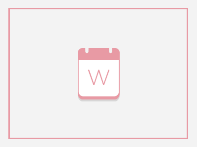 Weekly calendar icon logo pink week