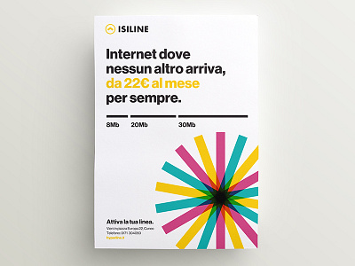 Isiline Internet Ad advertising clean colors internet poster print promotion shapes swiss design type white