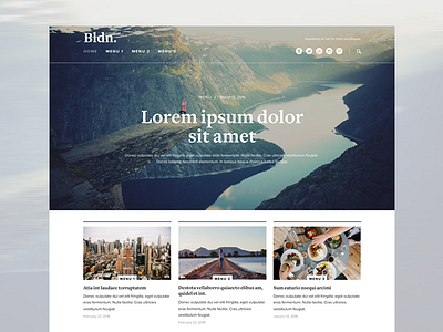 Bldn: Website Mockup article clean header icon layout menu template title ux web design website wordpress