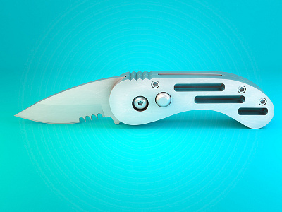 Knife illustration 3d blue illustration knife photoreal weapon
