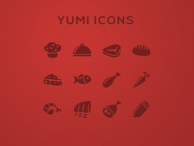 Yumi food glyphs icons ui