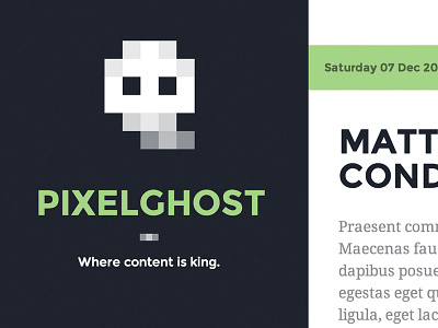 Pixelghost ghost theme ui web webdesign