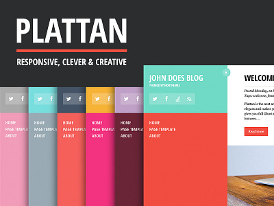 Plattan blog colors ghost responsive theme ui web webdesign