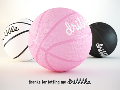 Dribbble 3d ball basket basket ball dribbble first shot invite invited player