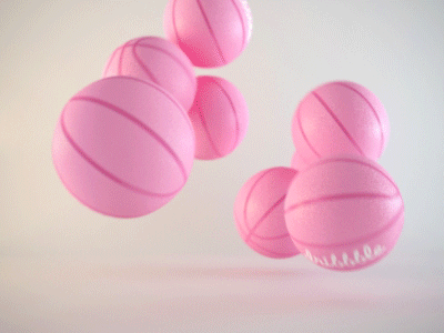 GIF - Bounce dribbble, bounce! 3d animation basket bounce dribbbe gif pink