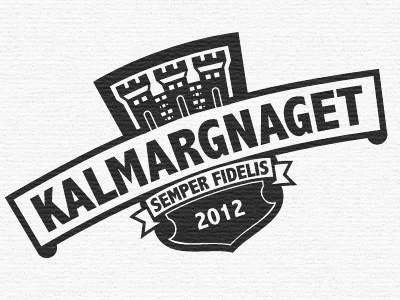 Kalmargnaget black emblem logo logotype sketch white wip