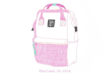 Thailand 2018 backpack illustraion illustrator cc kanken memory mini pink sketch spring white