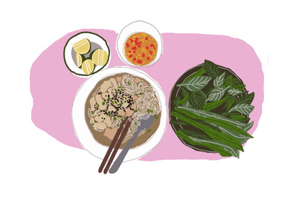 Phở - Vietnamese noodle art deisgn dinner family favorite food food and beverage food and drink food art illus illustration vietnam