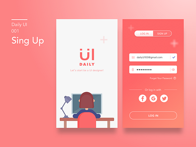 #001-Sign Up 001 app dailui daily daily 100 daily 100 challenge daily challange dailyui day1 sign up ui 100 ui100 ui100days