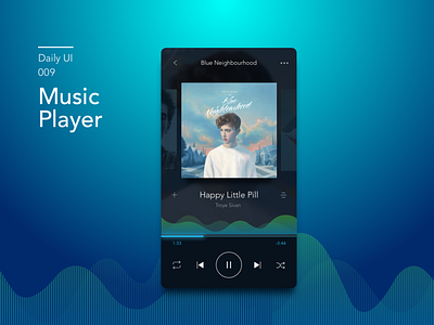 #009-Music Player app dailui daily daily 100 daily 100 challenge daily challange dailyui day9 music music player player ui 100 ui100 ui100days