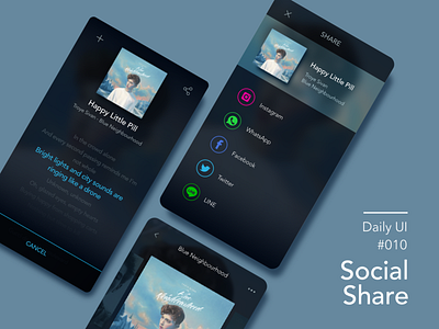 #010-Social Share app dailui daily daily 100 daily 100 challenge daily challange dailyui day10 social share ui 100 ui100 ui100days