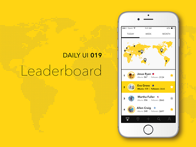 ＃019- Leaderboard 019 app dailui daily daily 100 daily 100 challenge daily challange dailyui day19 earth leaderboard map ui 100 ui100 ui100days winner