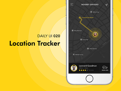 #020-Location Tracker 020 app booking car dailui daily daily 100 daily 100 challenge daily challange daily challenge dailyui day20 location location tracker taxi traker ui 100 ui100 ui100days