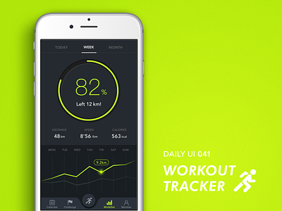 #041-Workout Tracker 041 app daily daily 100 daily 100 challenge daily challange dailyui day41 record run tracker ui 100 ui100days workout workout tracker