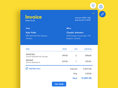 #046-Invoice 046 color daily daily 100 daily 100 challenge daily challange dailyui day46 ikea invoice ui 100 ui100days