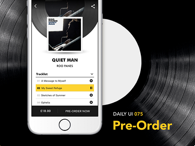 #075-Pre-Order 075 album app dailui daily daily 100 daily 100 challenge daily challange dailyui day75 order pre order ui 100 ui100 ui100days