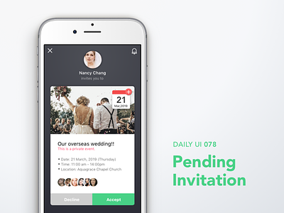 ＃078-Pending Invitation 078 78 dailui daily daily 100 daily 100 challenge daily challange dailyui day78 invitation pending pending invitation ui 100 ui100 ui100days