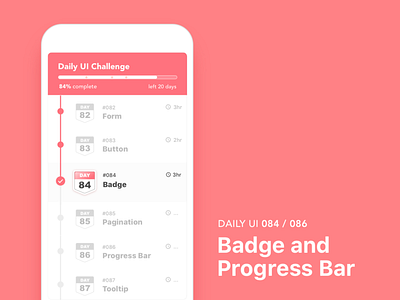 #084-Badge / #86-Progress Bar 084 086 app badge bar dailui daily daily 100 daily 100 challenge daily challange dailyui day84 day86 progress progress bar ui 100 ui100 ui100days